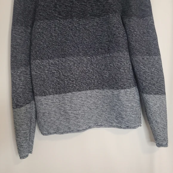 HUDSON Women's Size L Multi navy stripe 100% cotton classic tunic sweater - Picture 7 of 11